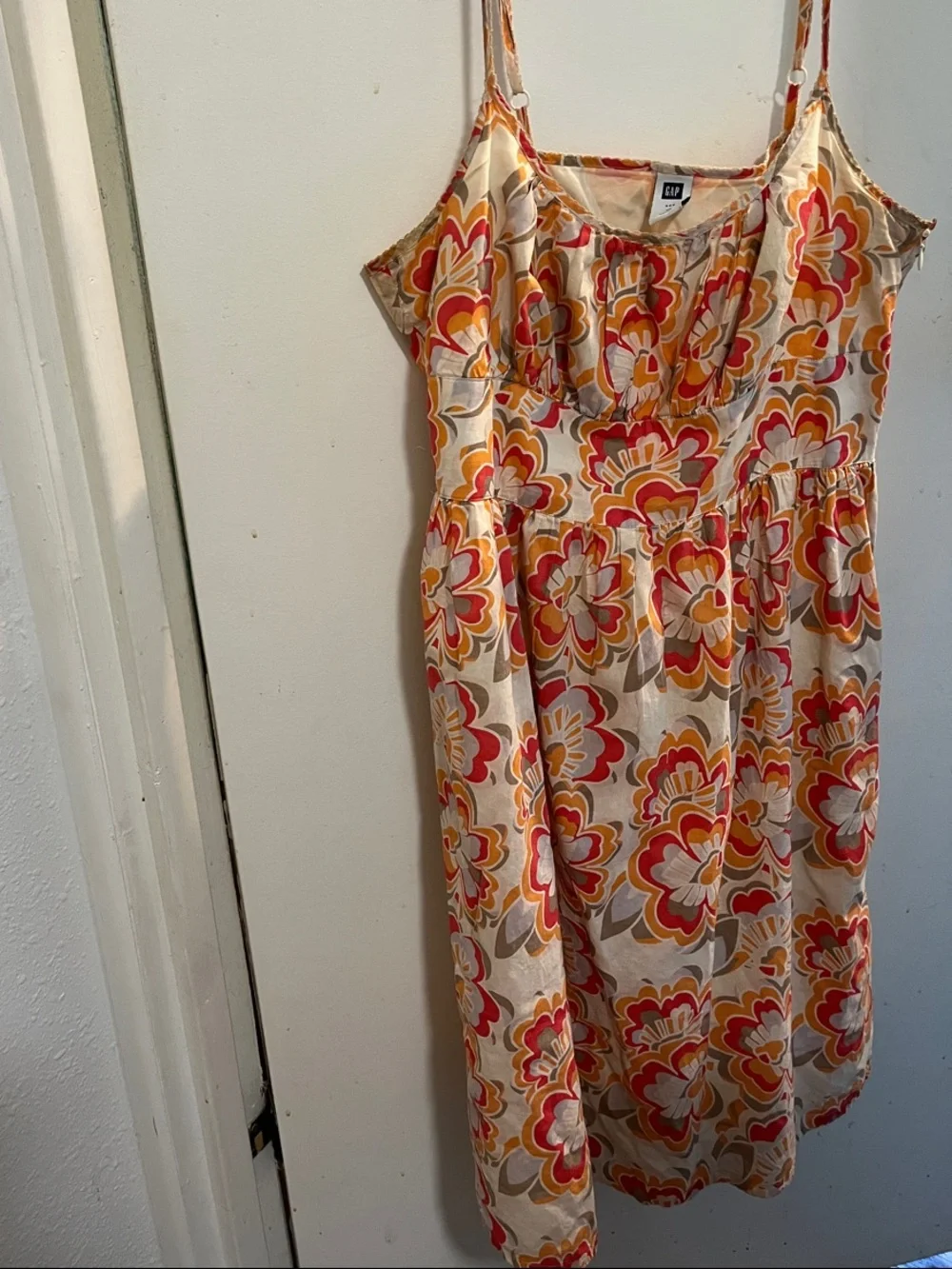 GAP Floral Spaghetti-Strap Sundress - Pink, Orange, Cream